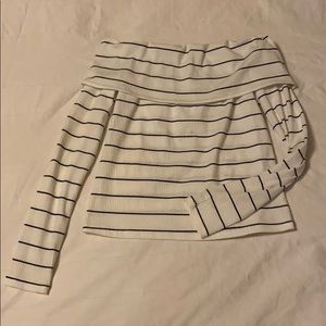 Shein Off the Shoulder Long Sleeve Striped Shirt